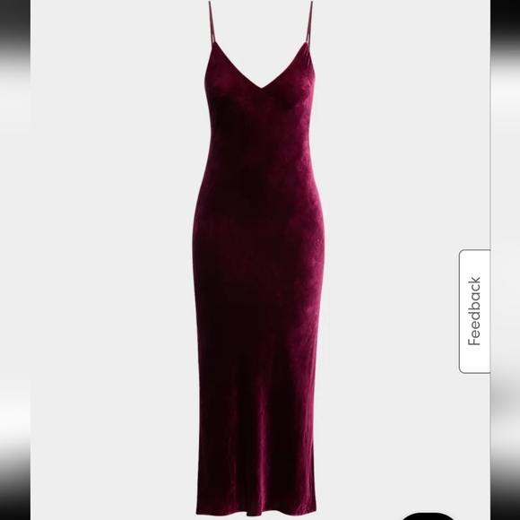 $595 L'AgenceSeridie Velvet Mid-Length Slip Dress - Picture 5 of 6